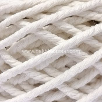 نخ مکرومه سفید تابیده ۴میل ۳تاب