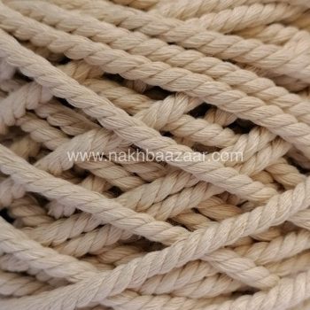 نخ مکرومه کرم روشن تابیده ۴میل - N6