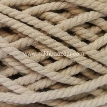 نخ مکرومه کرم روشن تابیده ۴میل - N3