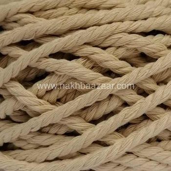 نخ مکرومه کاهی روشن تابیده ۴میل - N6