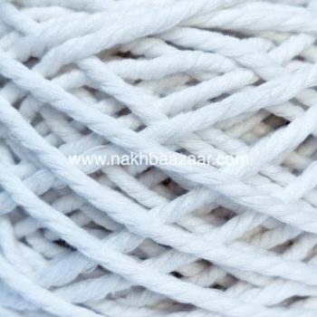 نخ مکرومه سفید یخی تابیده ۳میل